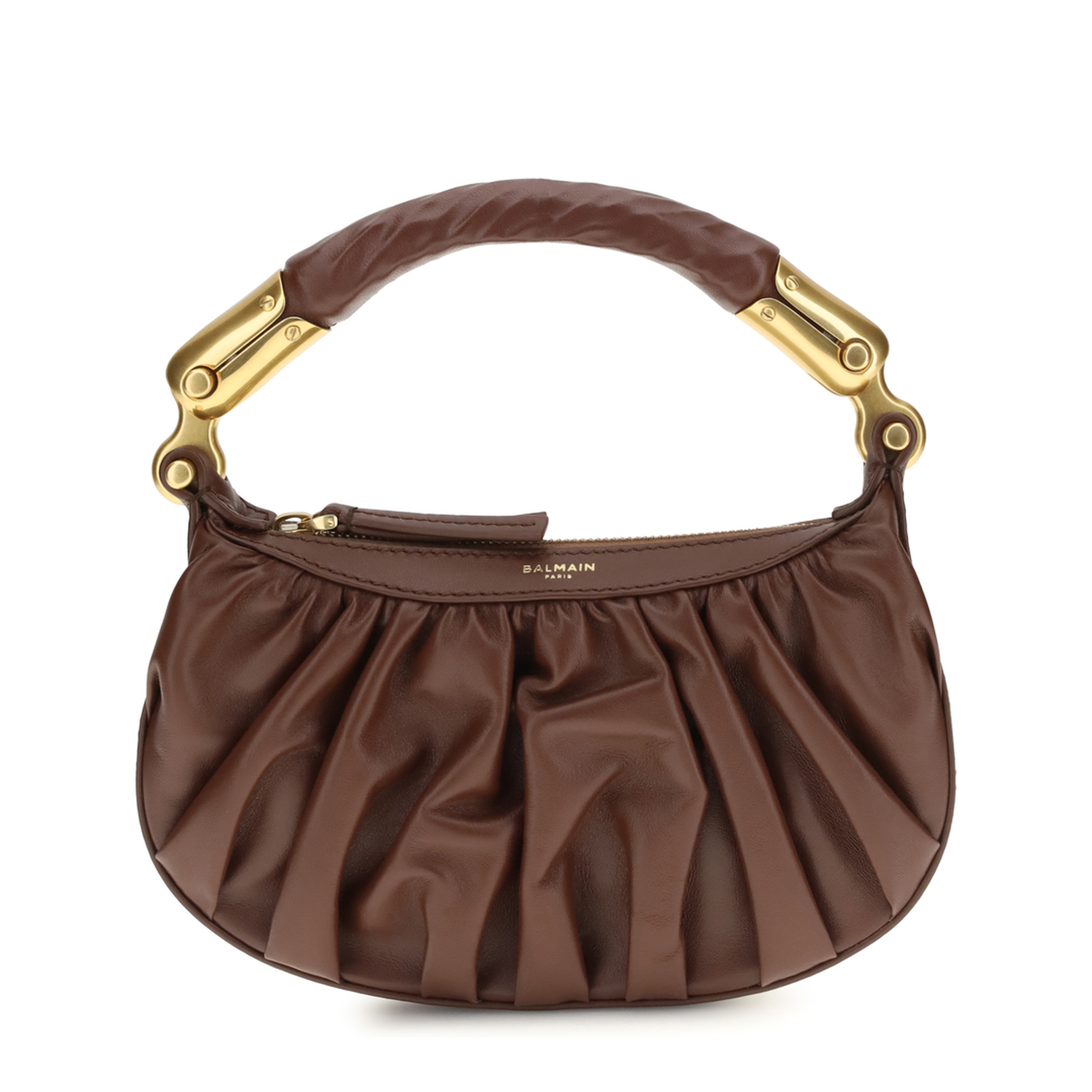 MAYFEYR - Balmain - Ébène Mini Bag In Calfskin Leather - GN0BS027LSXP