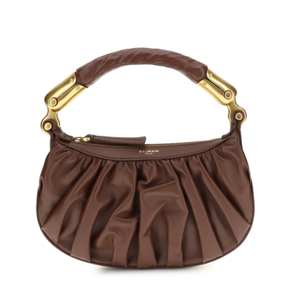 MAYFEYR - Balmain - Ébène Mini Bag In Calfskin Leather - GN0BS027LSXP