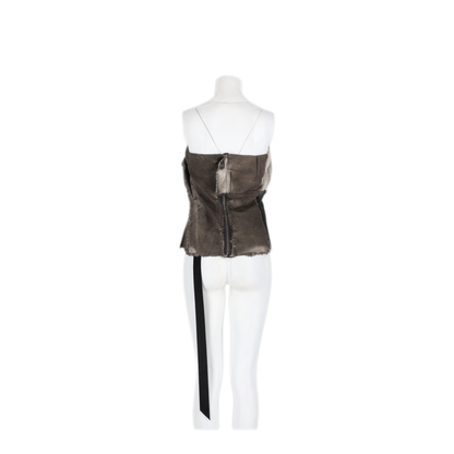 Charcoal Cotton And Elastomultiester Top