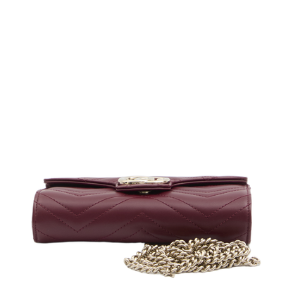 Wallet on Chain in Rosso Ancora Red Leather