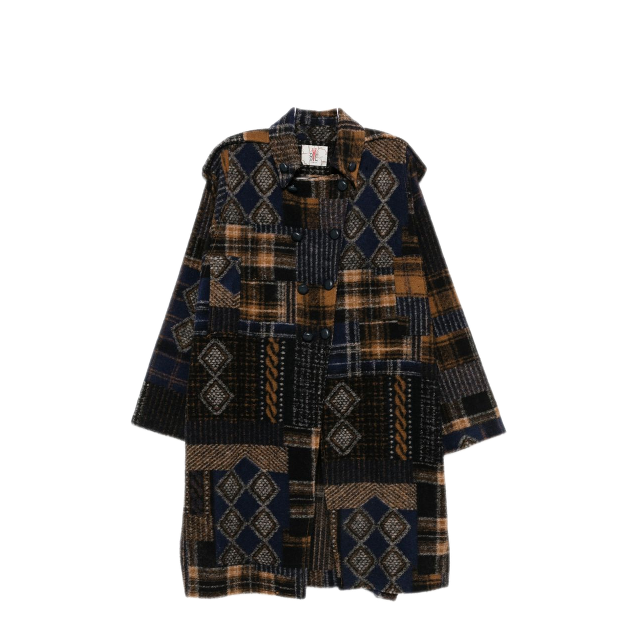 MAYFEYR - Bye - Navy Patchwork Double Breasted Coat - 6WBDB5I771S065