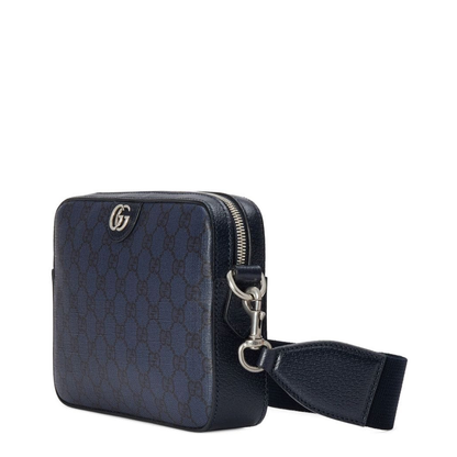Ophidia Small Leather Crossbody Bag - Navy Blue