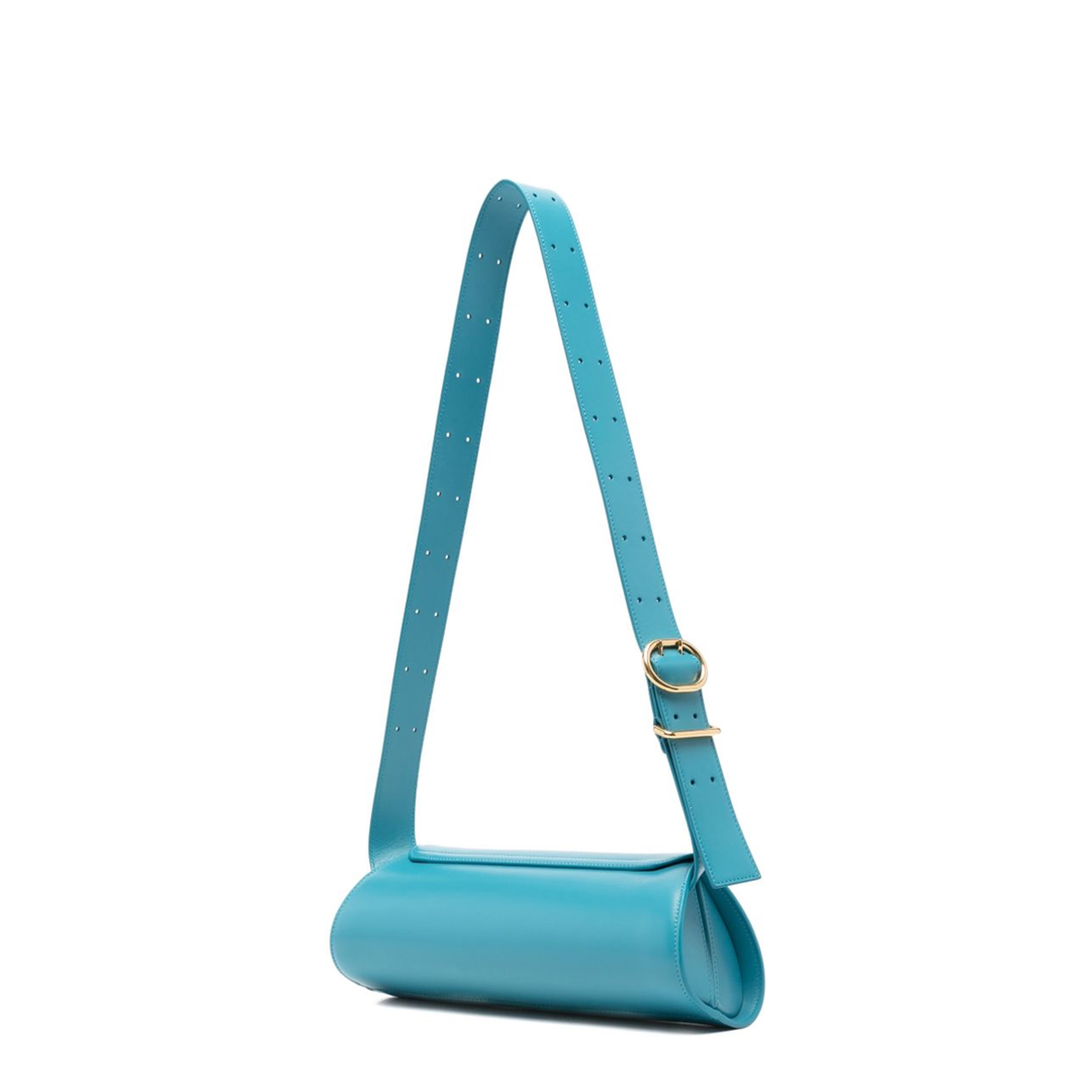 Cannolo Small Calf Leather Shoulder Bag - Light Blue