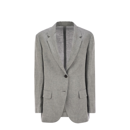 Sparkling Linen Canvas Jacket With Jewellery