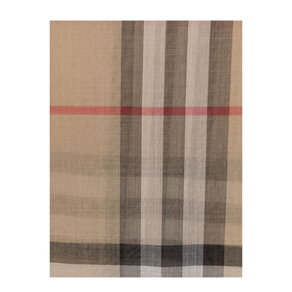 Giant Check Wool and Silk Scarf