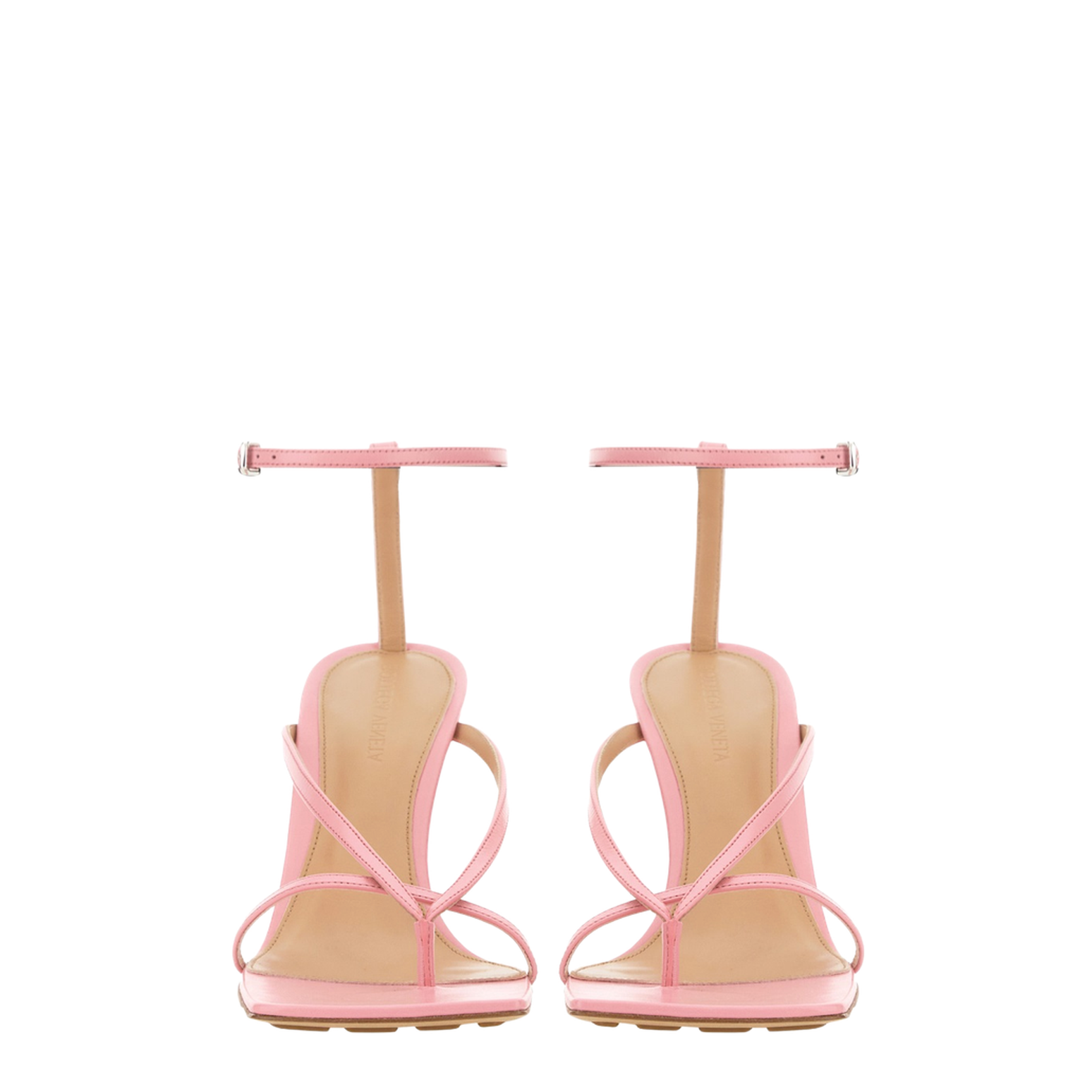 Pink Leather Stretch Sandals