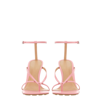 Pink Leather Stretch Sandals