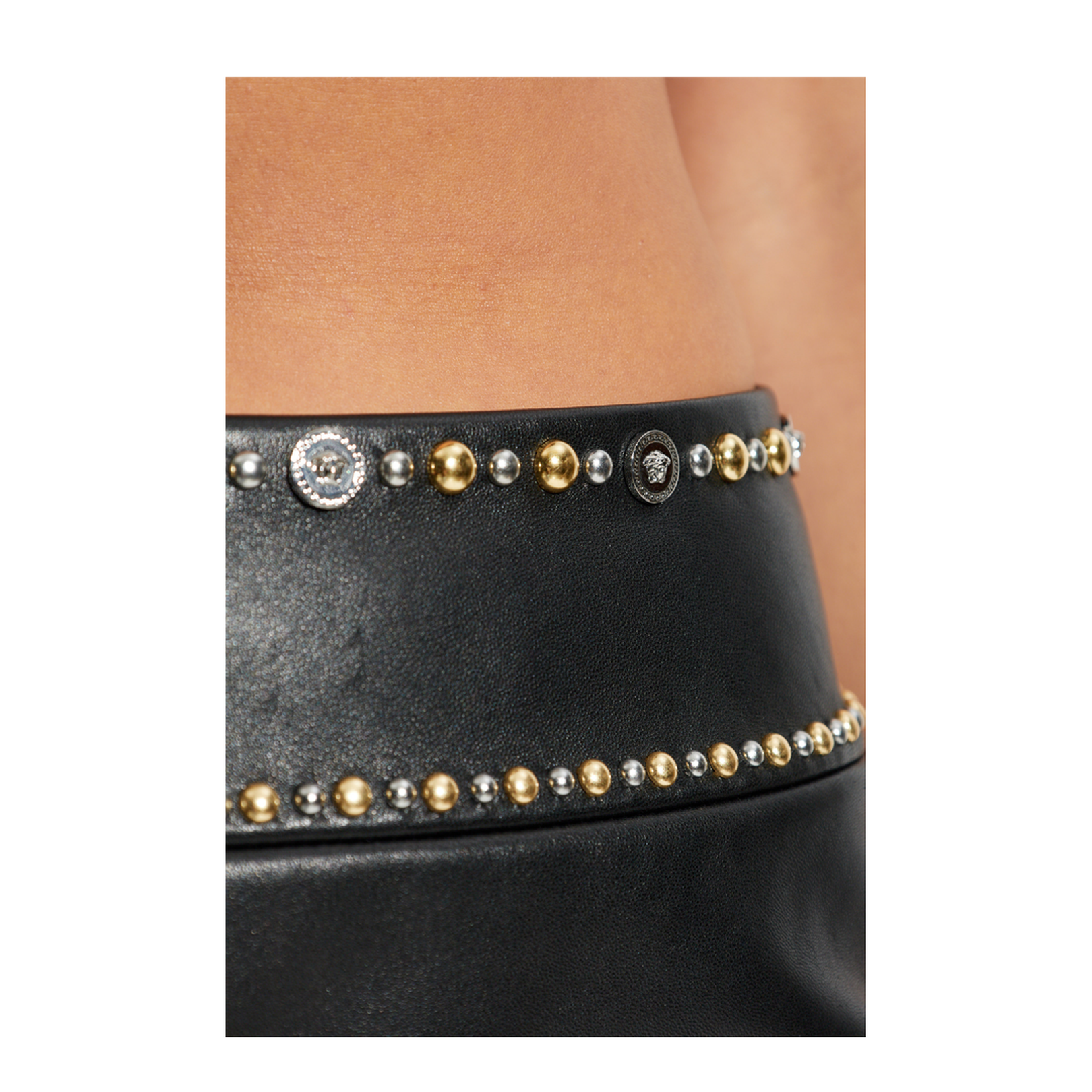 Leather Skirt with Studs