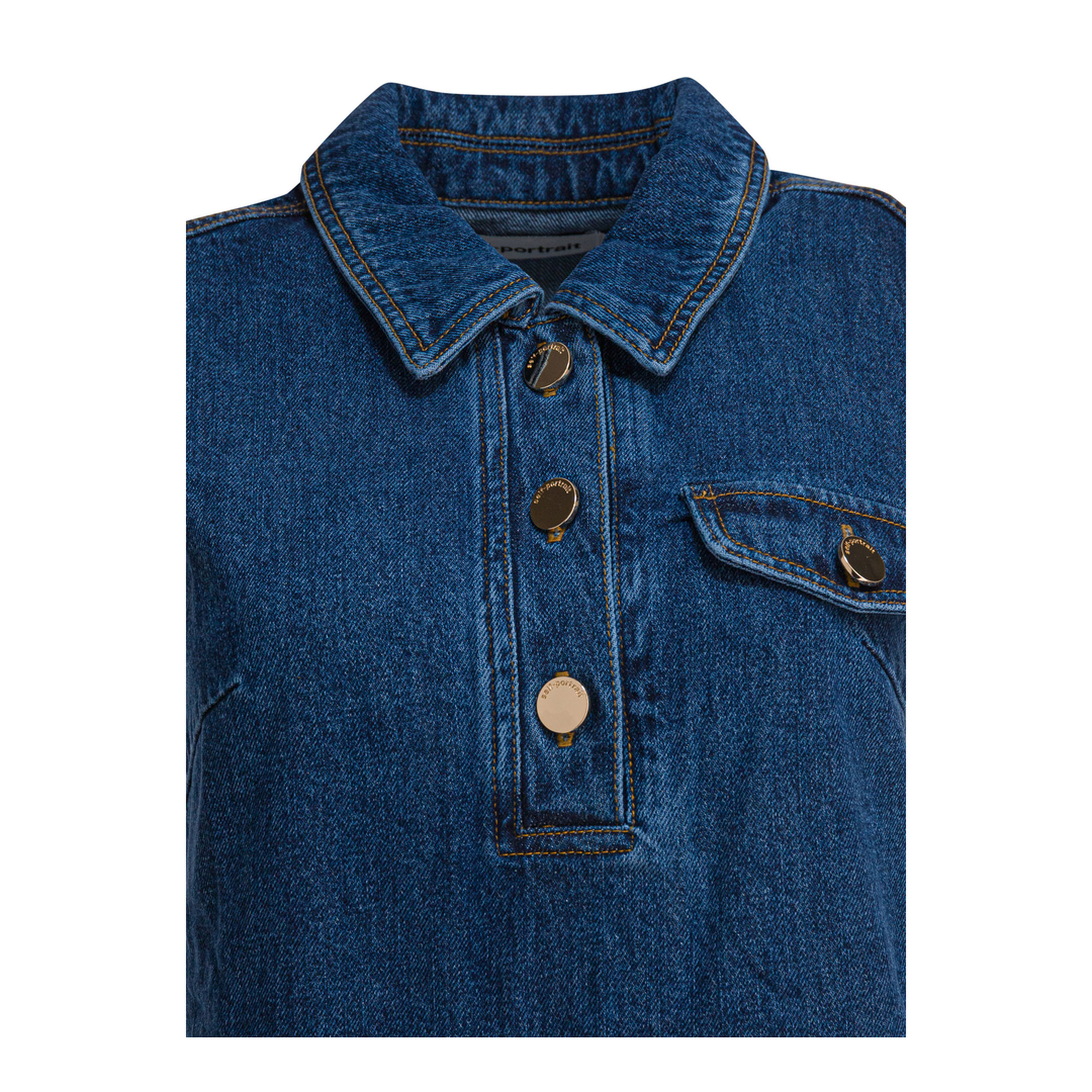 MAYFEYR - Self Portrait - Short Denim Dress - PF25803SBLBLUE