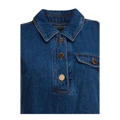 MAYFEYR - Self Portrait - Short Denim Dress - PF25803SBLBLUE