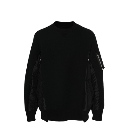 Cotton and Nylon Crewneck Sweatshirt