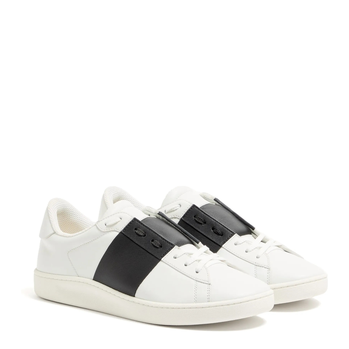 Open Royco Nappa Calfskin Sneakers In White/Black