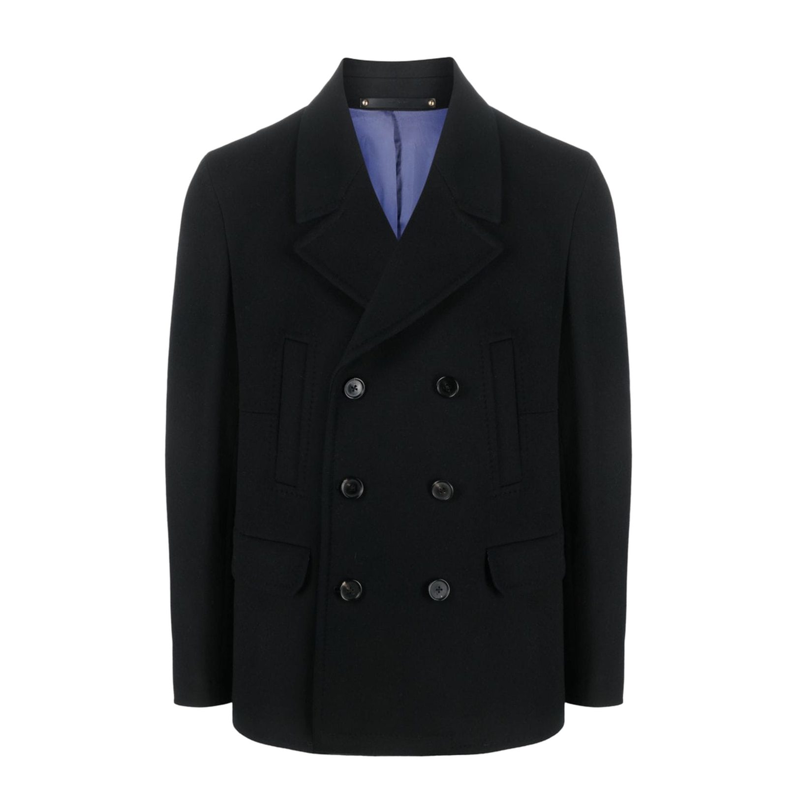 Notched-Lapel Double-Breasted Blazer
