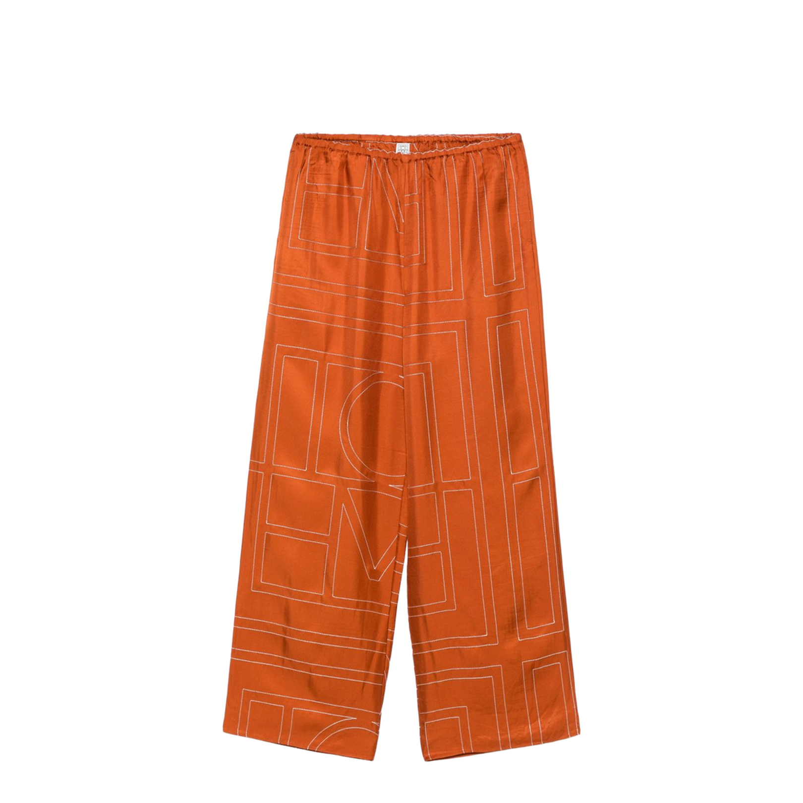 Brown Pants with Wide Leg and All-Over Logo Print