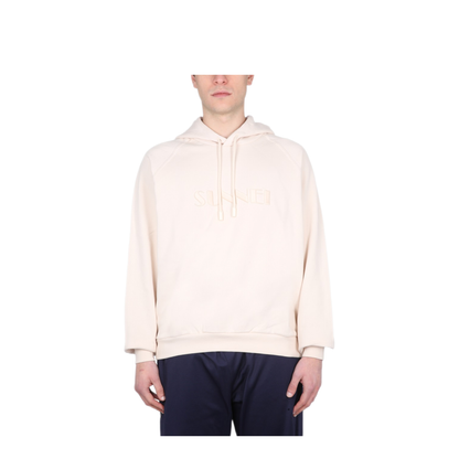 MAYFEYR - Sunnei - Beige Drawstring Hood Sweatshirt - MRTWXJER038JER010002A