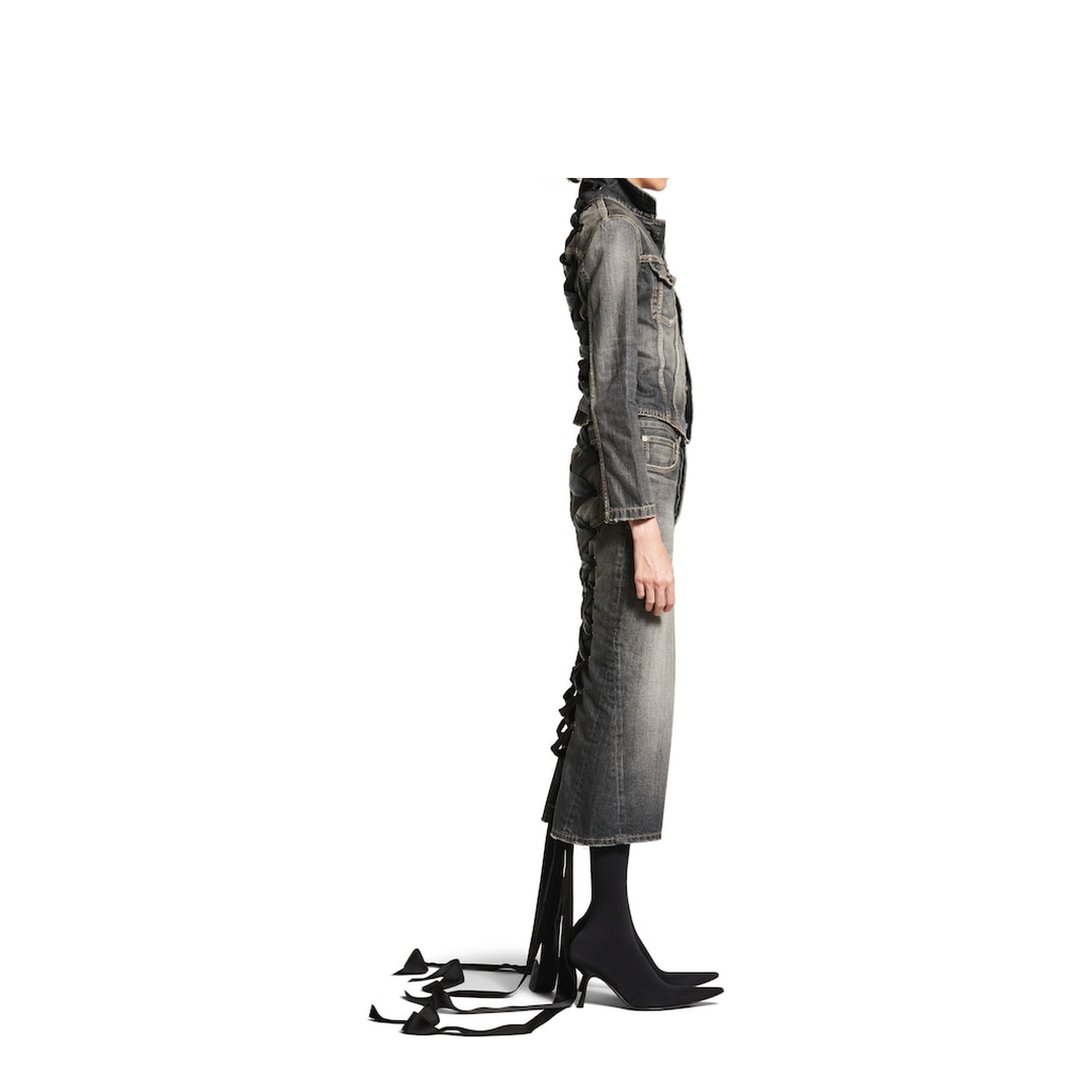 Jacket with Lace in Dark Gray
