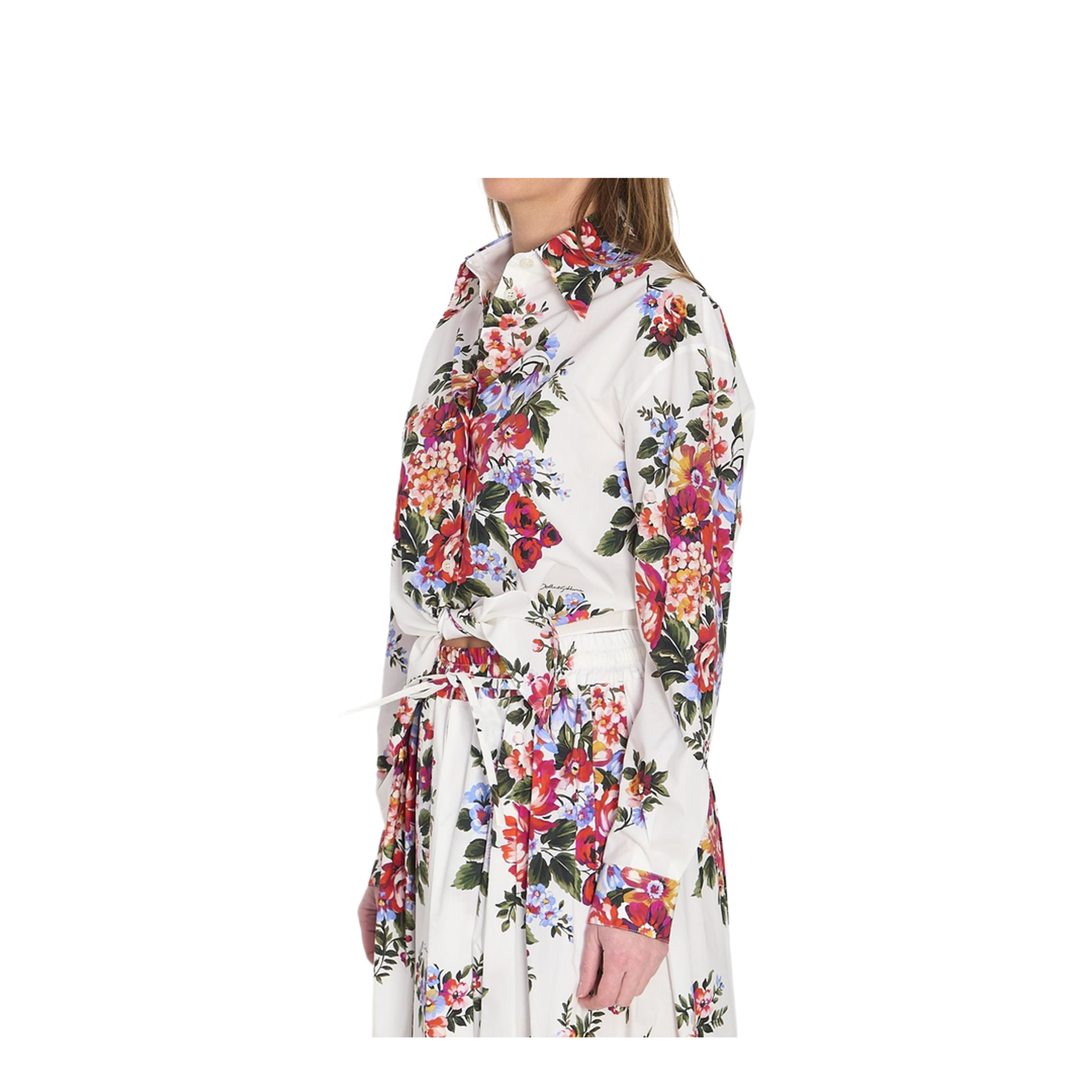 Floral Print Crop Shirt