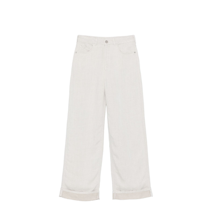 Linen Blend Wide-Leg Jeans