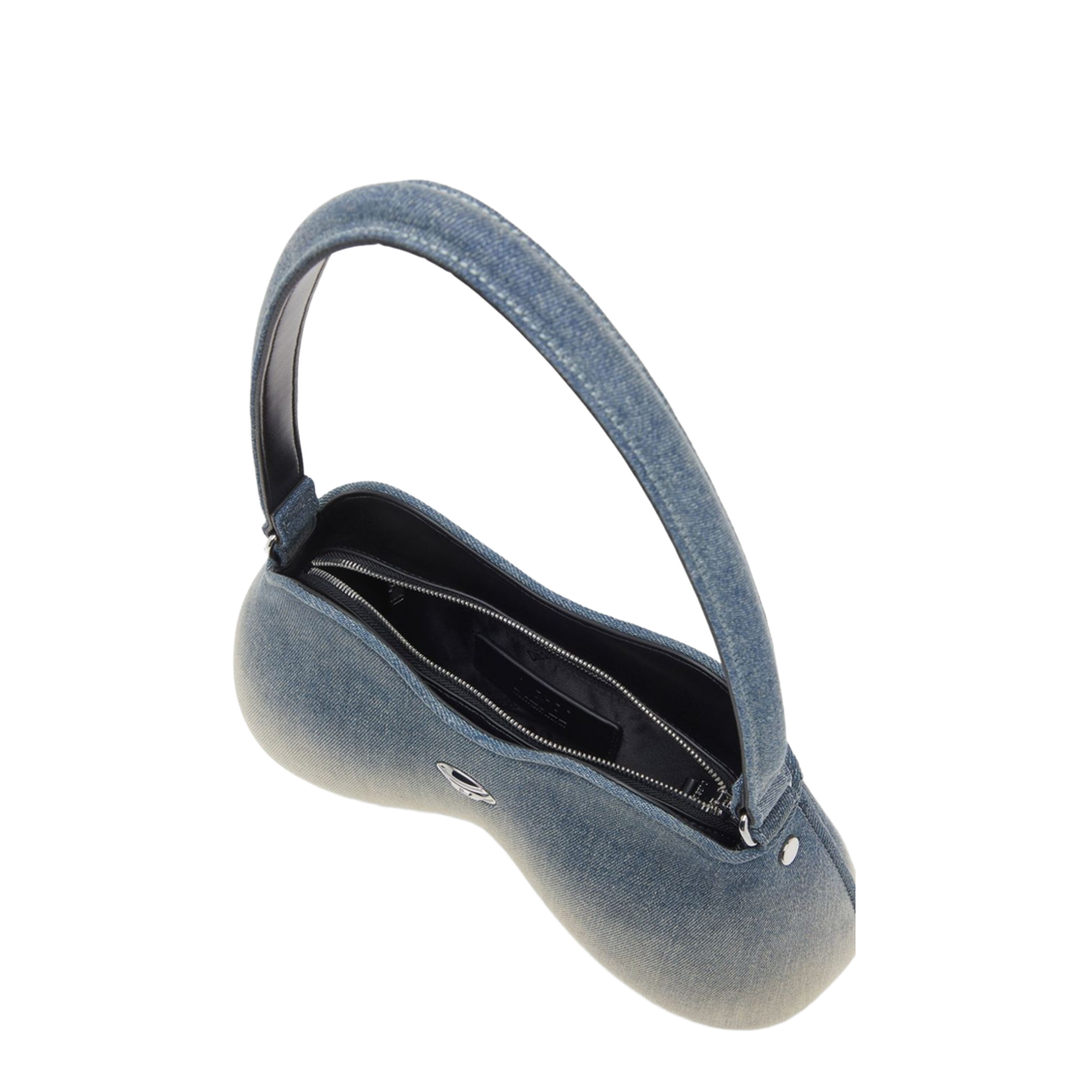 Double-D Medium Solarised Denim Shoulder Bag - Blue