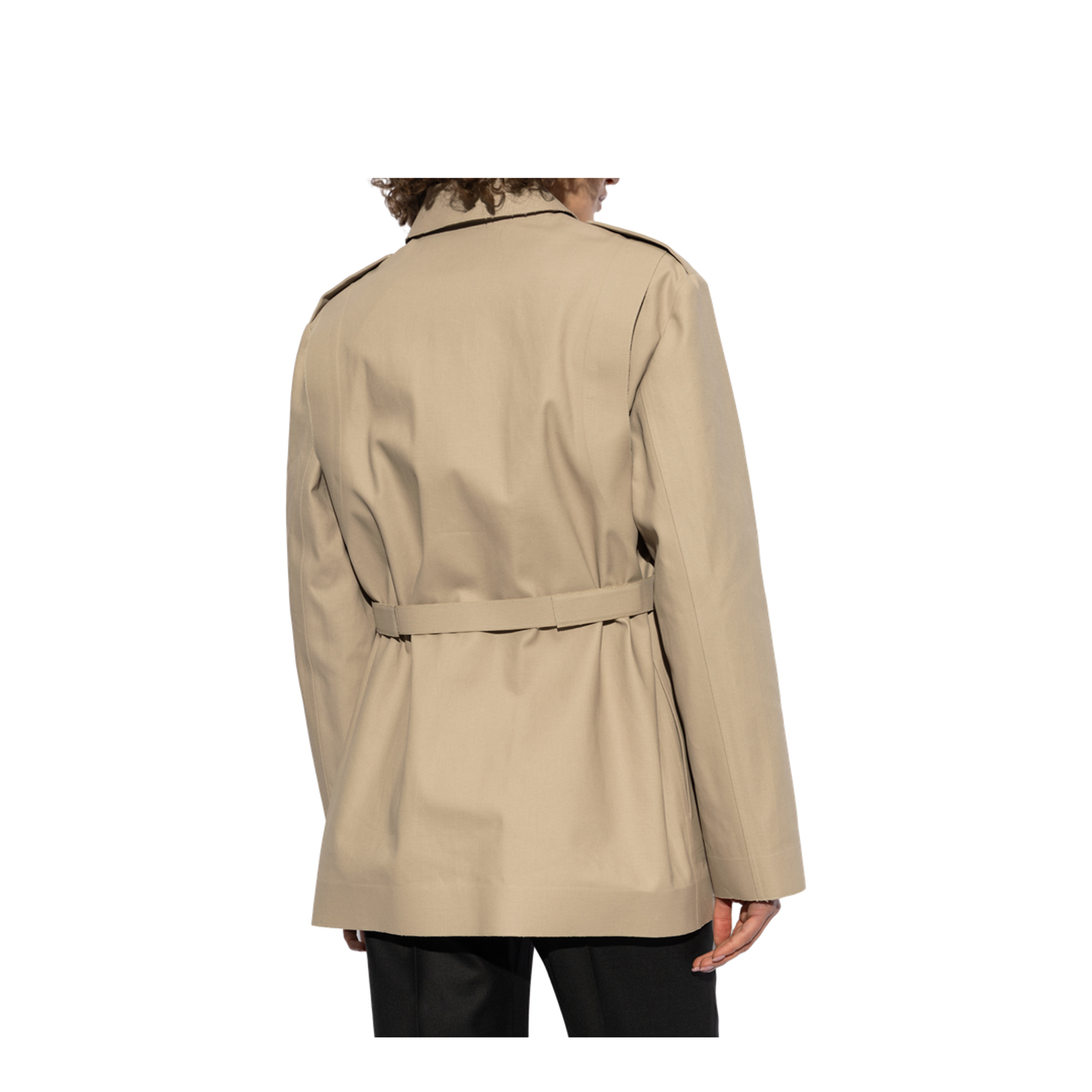 Jacket with waist belt