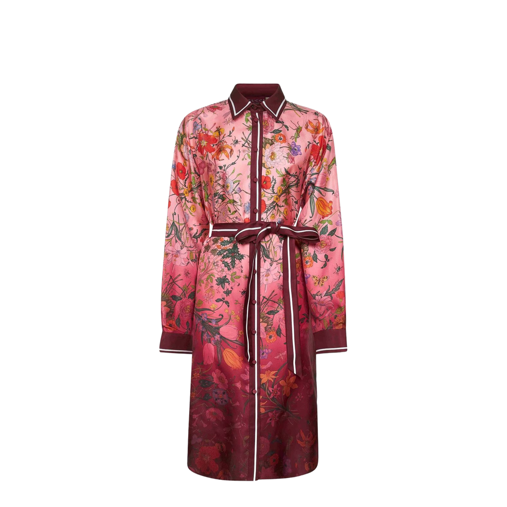 Printed Silk Twill Shirt Dress