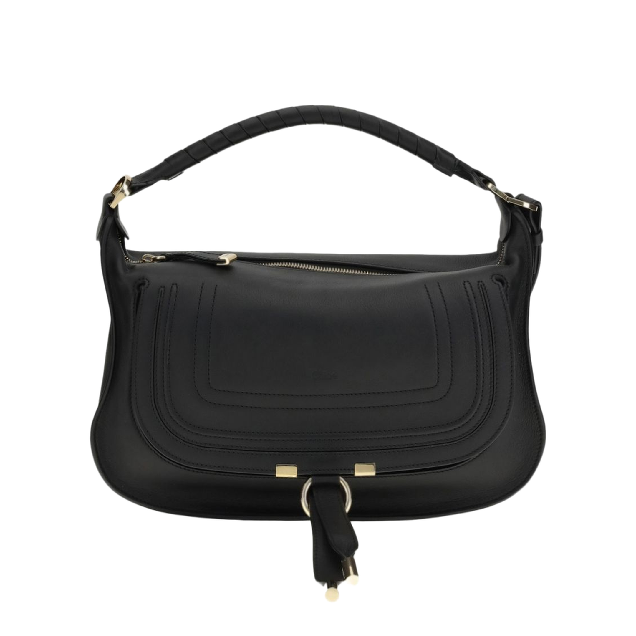 Marcie Small Calfskin Shoulder Bag - Black