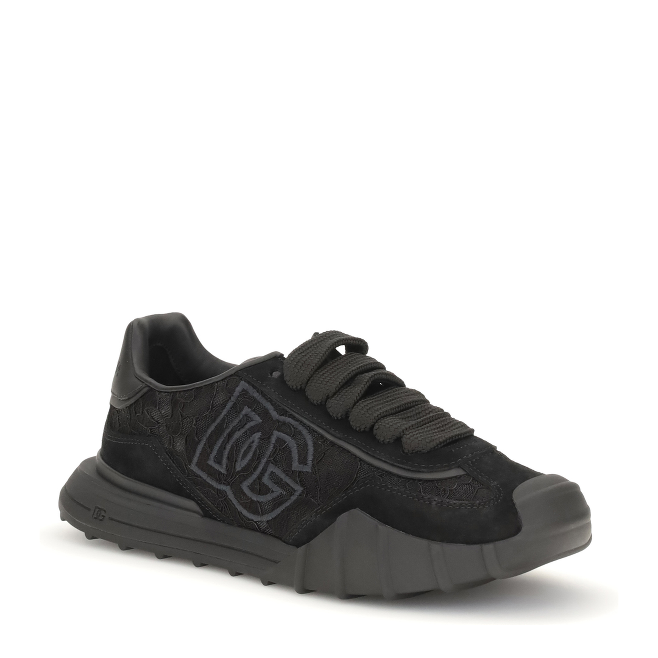 MAYFEYR - Dolce & Gabbana - Leather And Lace Sneakers - CK2487A3S648B956