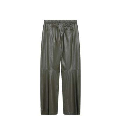 MAYFEYR - Mm6 Maison Margiela - Khaki Green Wide-Leg Trousers In Faux Leather - S52KA0575S53057728