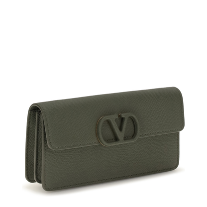 MAYFEYR - Valentino - Vlogo Signature Grainy Calfskin Chain Wallet - 9W2P0BB4BEM0IO