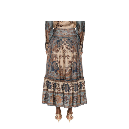 Ascension Printed Silk Skirt