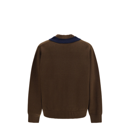 MAYFEYR - Sacai - Wool Knit Cardigan With Integrated Scarf - 2604069M605