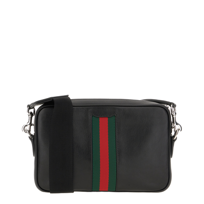 Web Trademark Small Crossbody Bag - Black