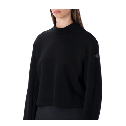 Black Sweatshirt with Asymmetric Hem