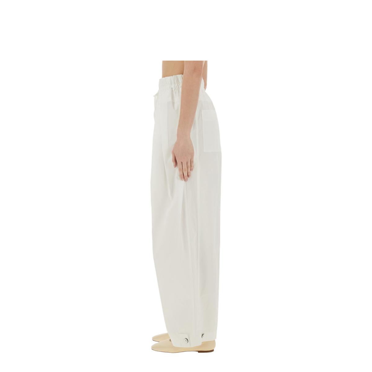 Adjustable Tab Pants White