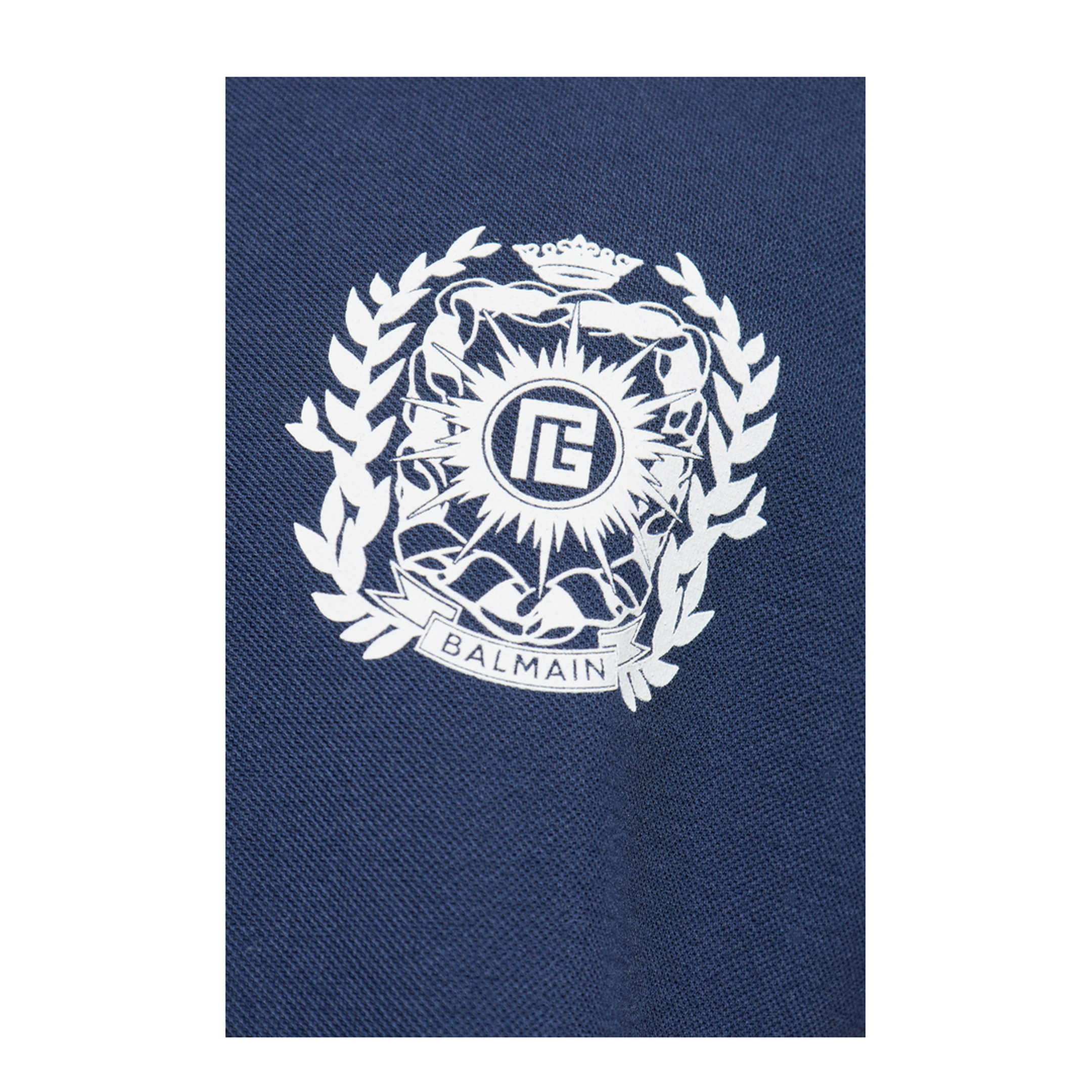 Cotton Polo Écusson Print Shirt Navy