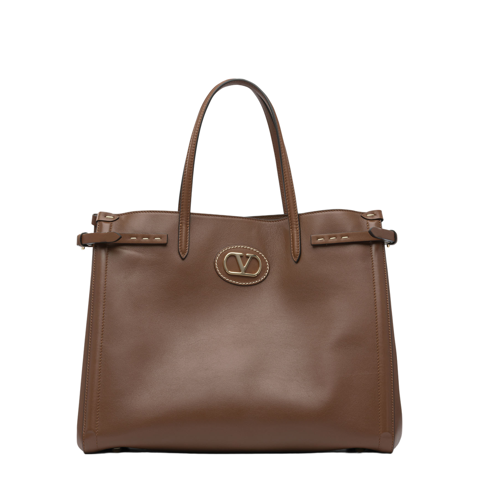 Structured Brown Calf Leather Shoulder