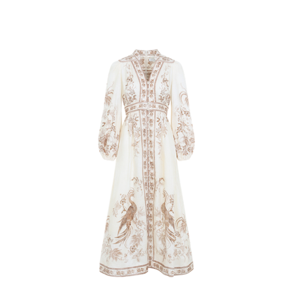 MAYFEYR - Zimmermann - Indra Plunge Midi Dress - 3501DSS262CREAM
