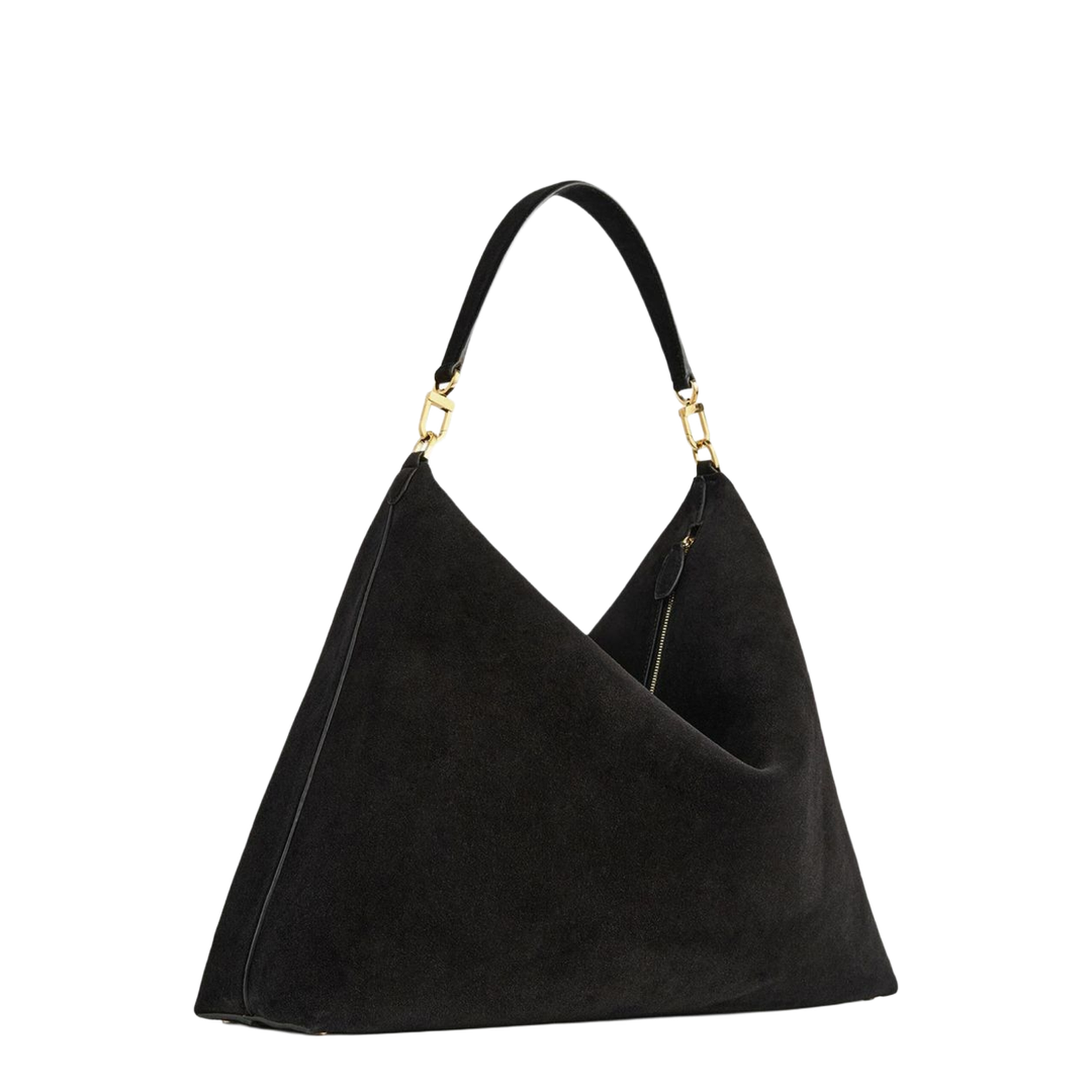 Black Suede Bevel Bag