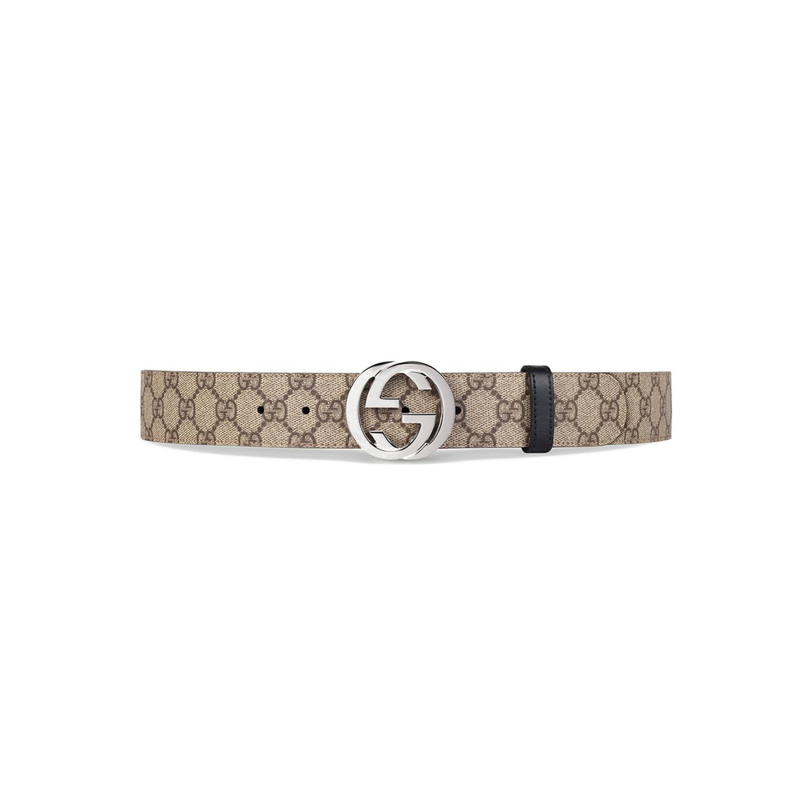GG Supreme Black Leather Reversible Belt