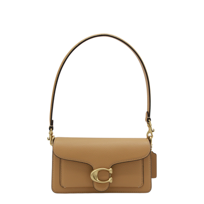 Tabby 20 Polished Pebble Leather Shoulder Bag - Biscuit