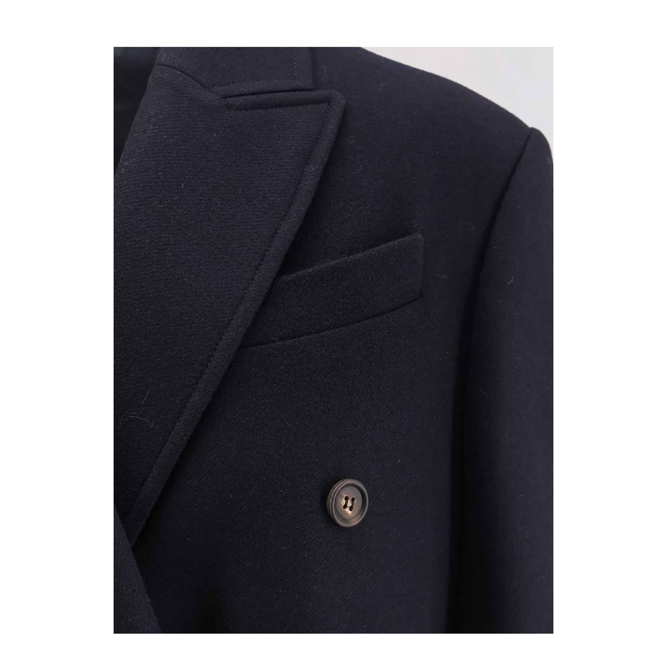 Long Double Breasted Coat Black