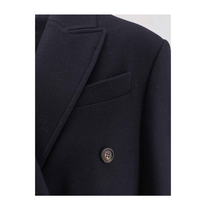 Long Double Breasted Coat Black