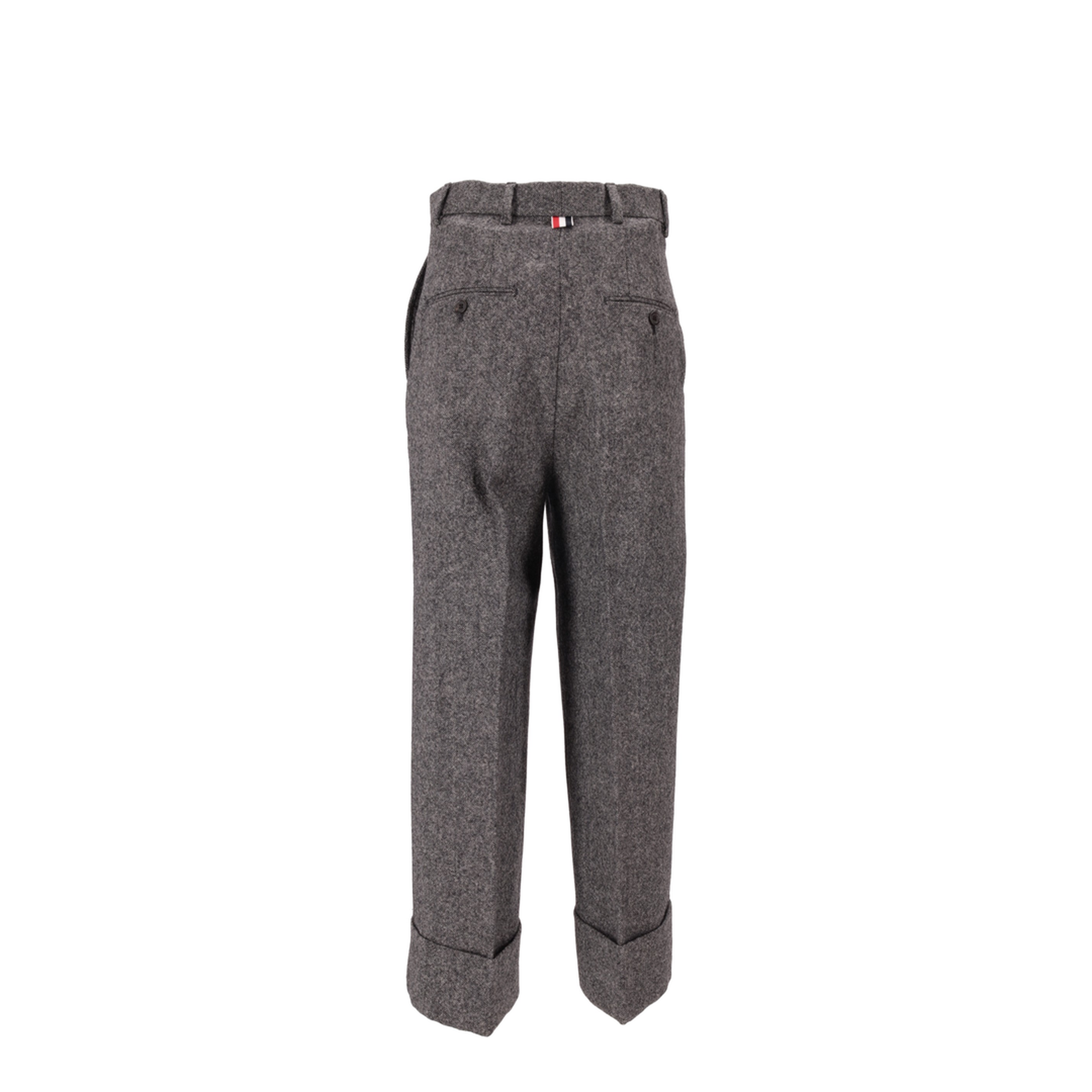MAYFEYR - Thom Browne - High Waisted Wide Leg Trouser In Solid Donegal Tweed - FTC444A05385980