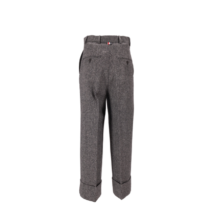 MAYFEYR - Thom Browne - High Waisted Wide Leg Trouser In Solid Donegal Tweed - FTC444A05385980