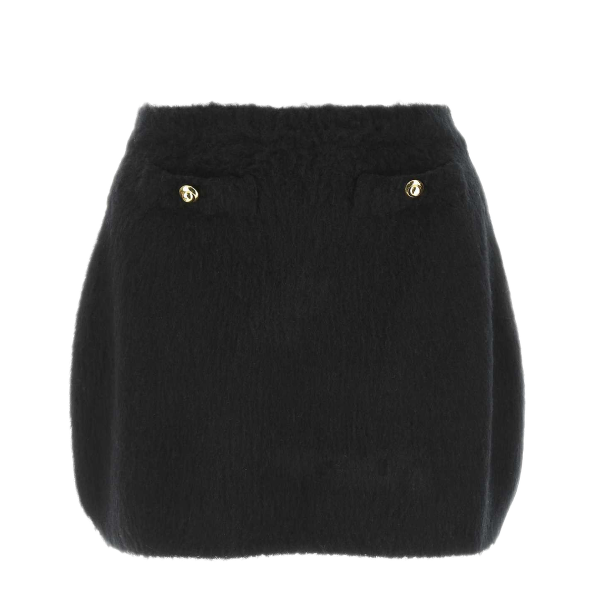 MAYFEYR - Miu Miu - Black Stretch Wool Blend Mini Skirt - MMG413S23112KDF0002