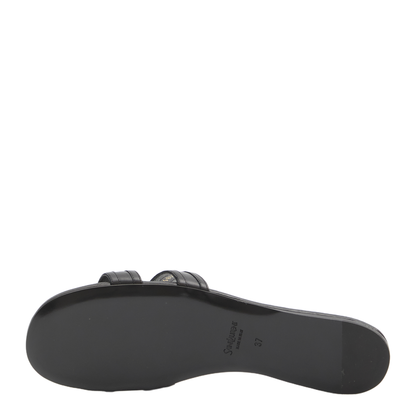 MABROUKA Slides in Smooth Leather in Black