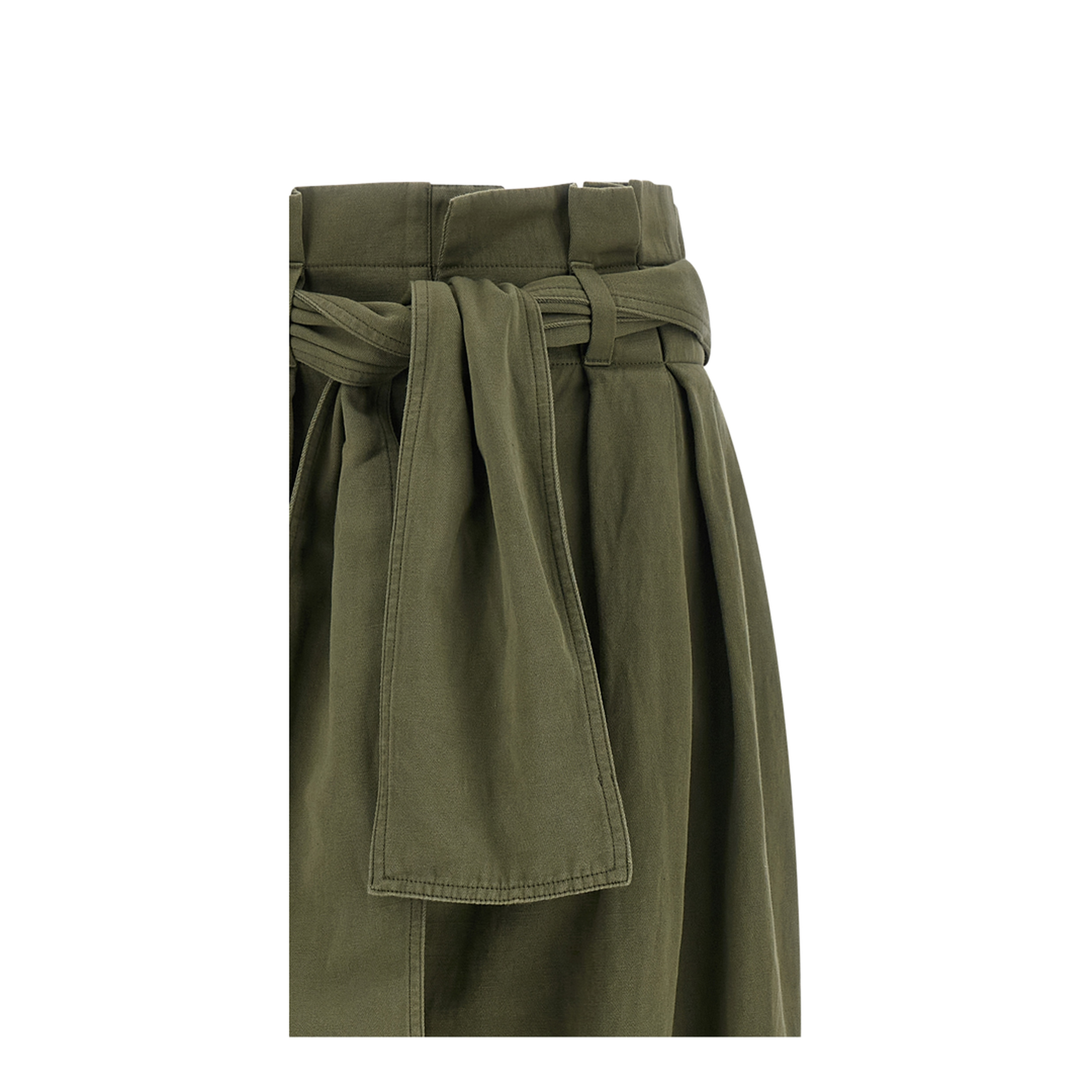 High-Waisted Denim Pants Green