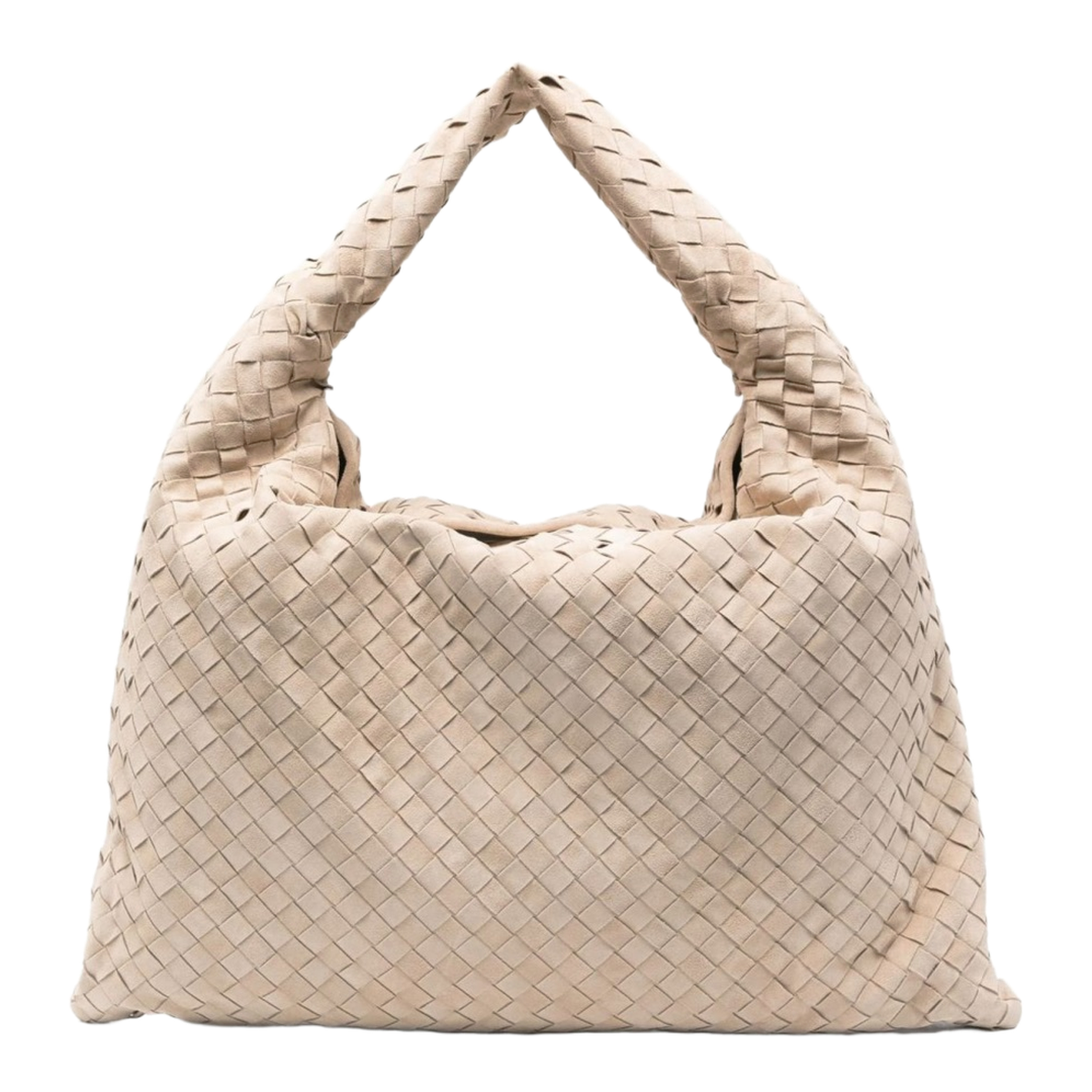 Hop Large Calfskin Shoulder Bag Beige