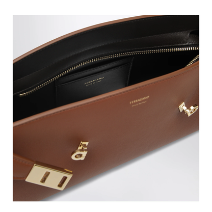 MAYFEYR - Ferragamo - Hug East West Shoulder Bag Cognac Dark Brown - 0795365LECT