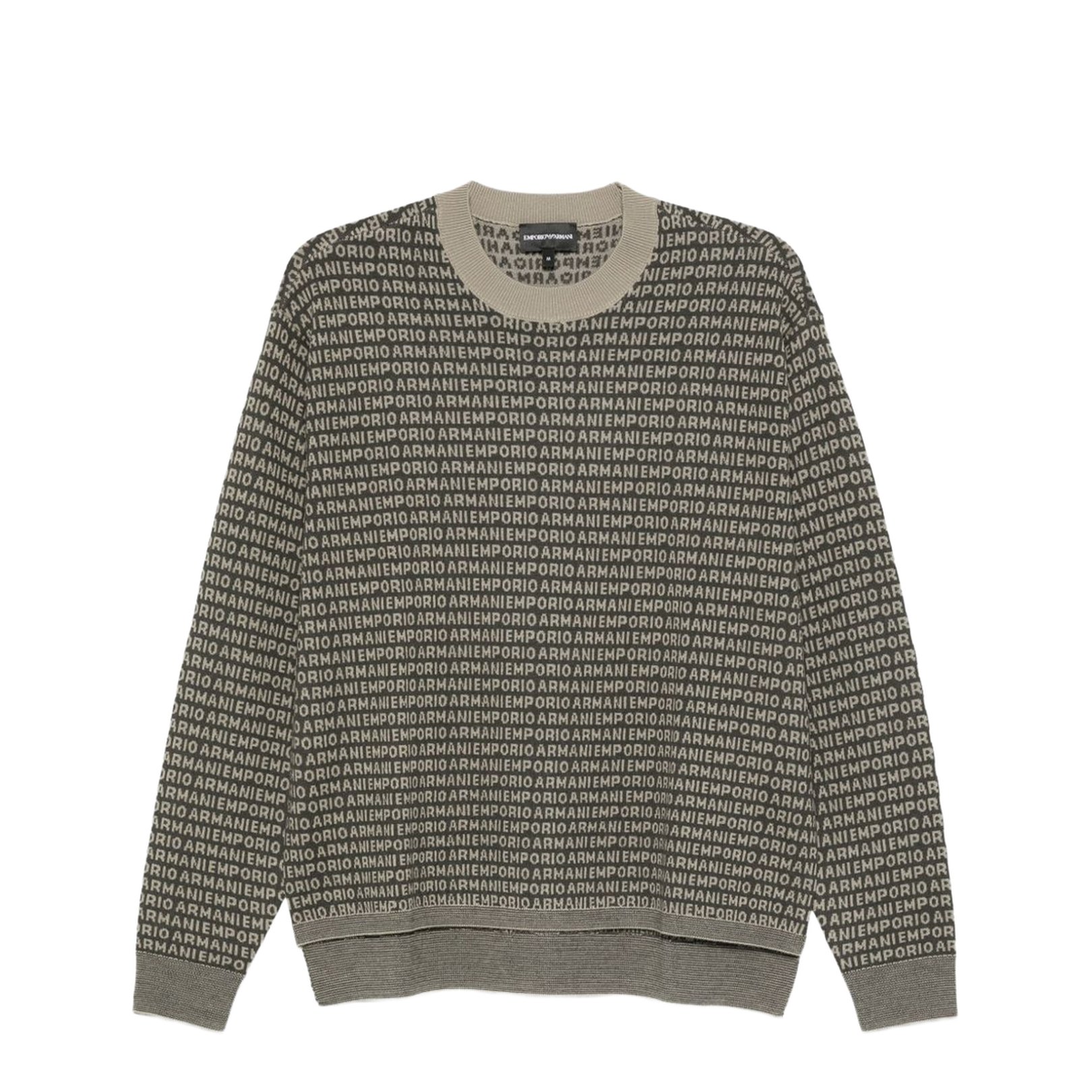 Virgin-Wool Jumper with All-Over Jacquard Signature Logo